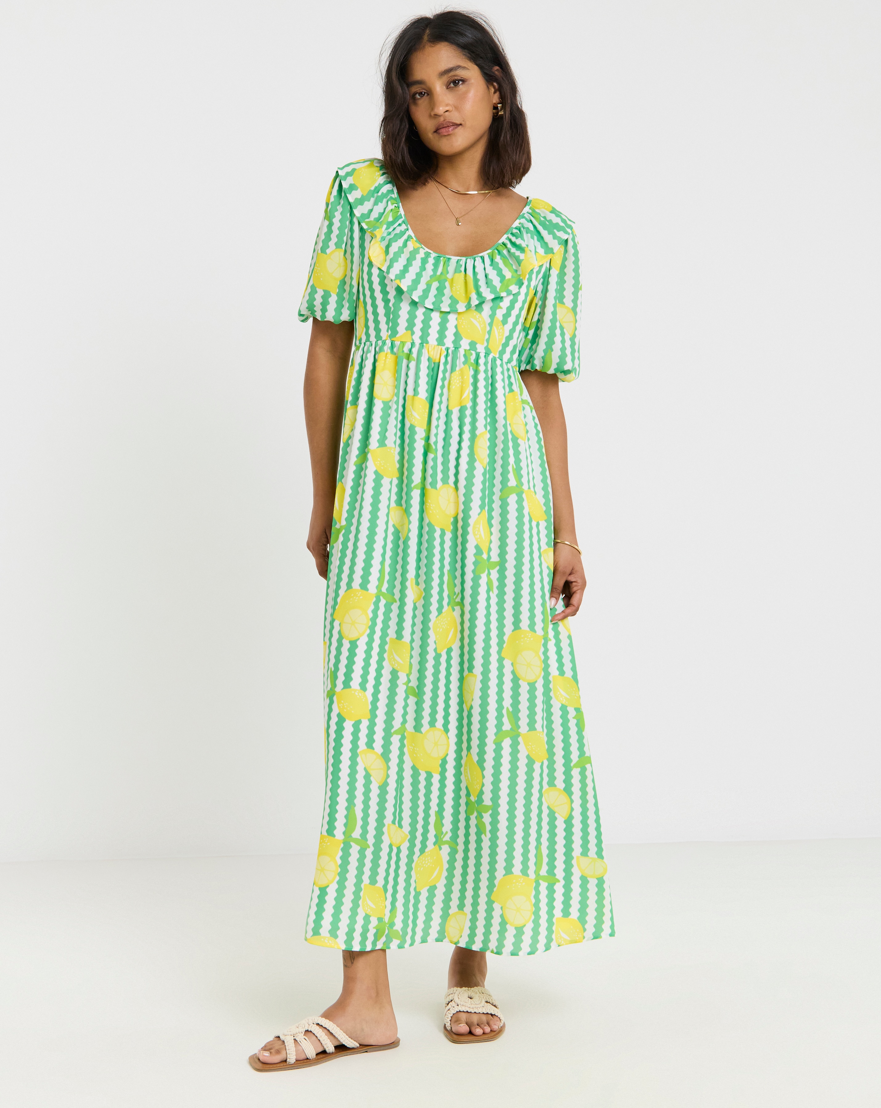 Twisted Wunder Fruit Print Maxi Dress