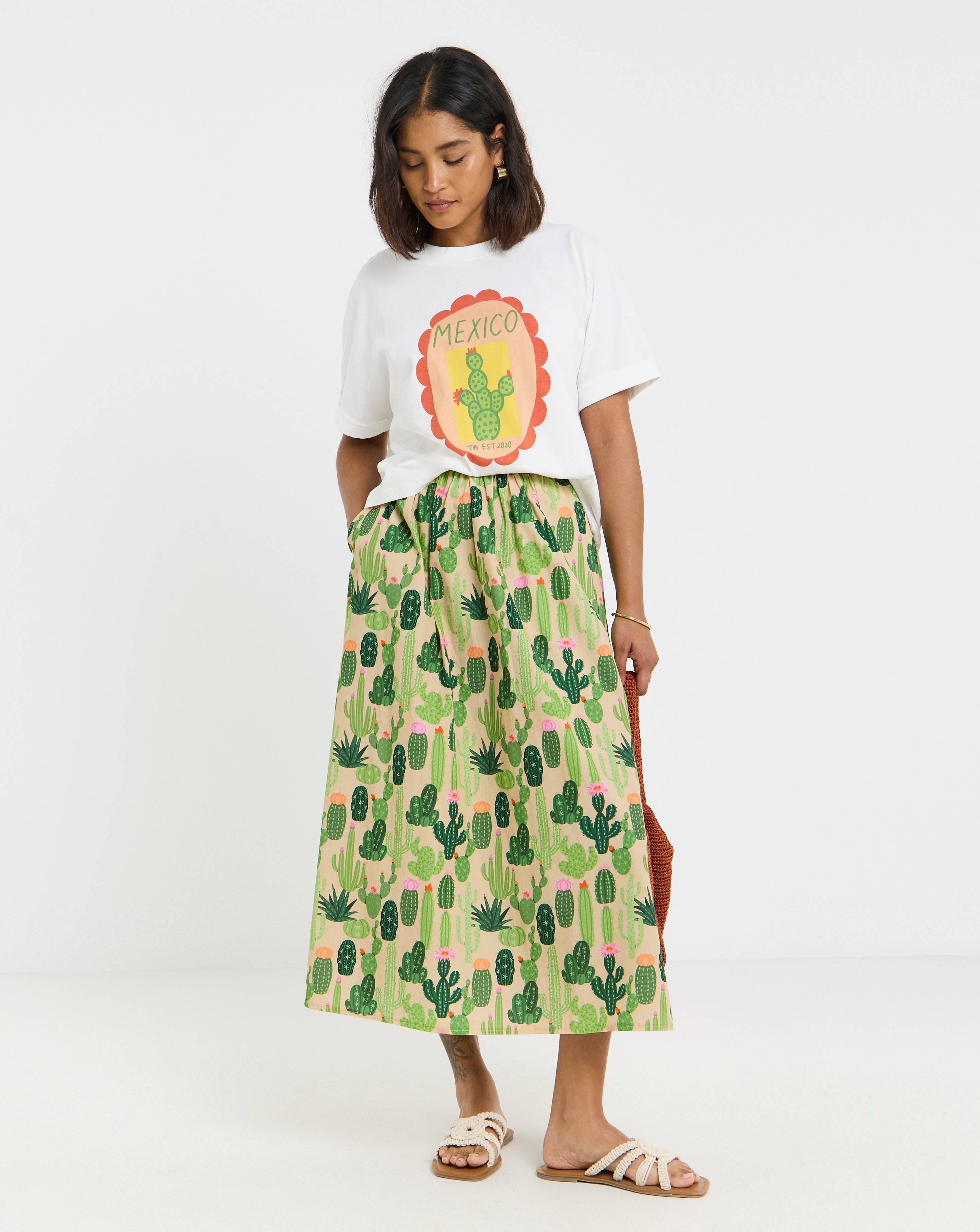 Twisted Wunder Cactus Maxi Skirt