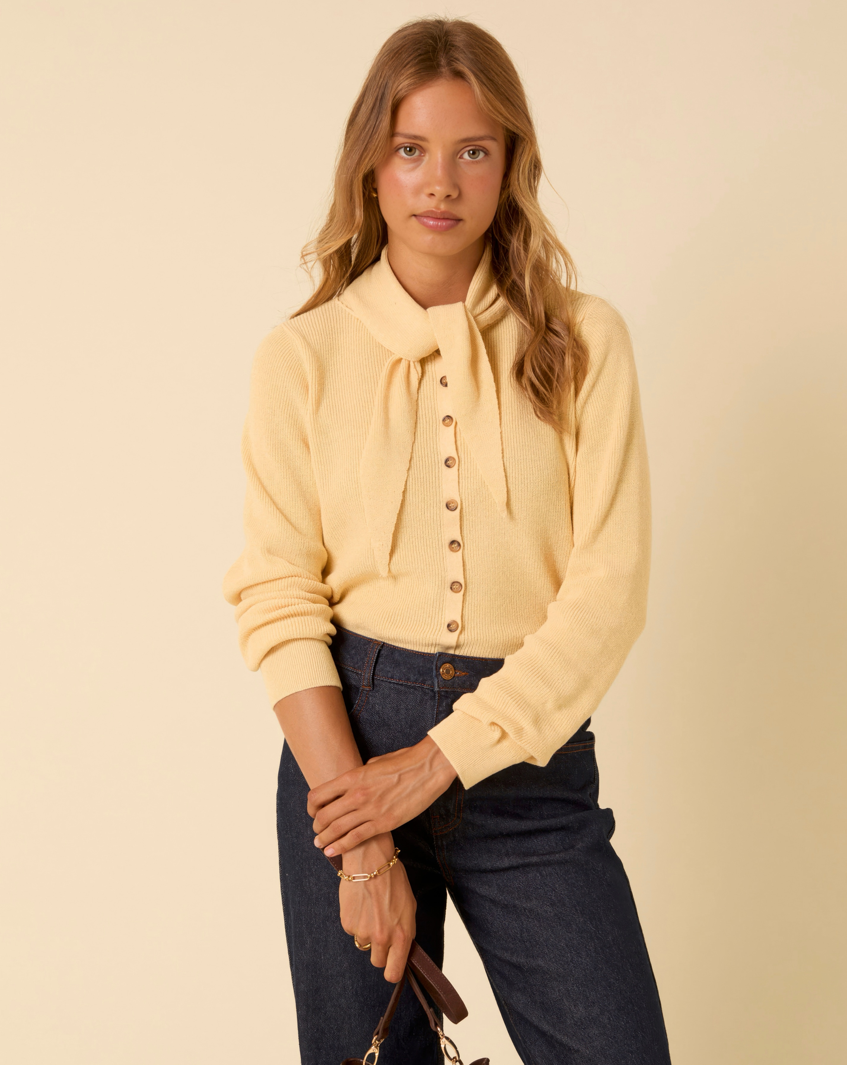 New In - Nobody's Child Neckchief Tie Cardigan