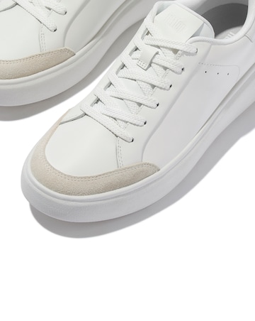 Fitflop Leather Blend Lace Up Trainers Urban White - Standard Fit (D)