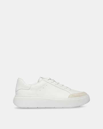 Fitflop Leather Blend Lace Up Trainers Urban White - Standard Fit (D)