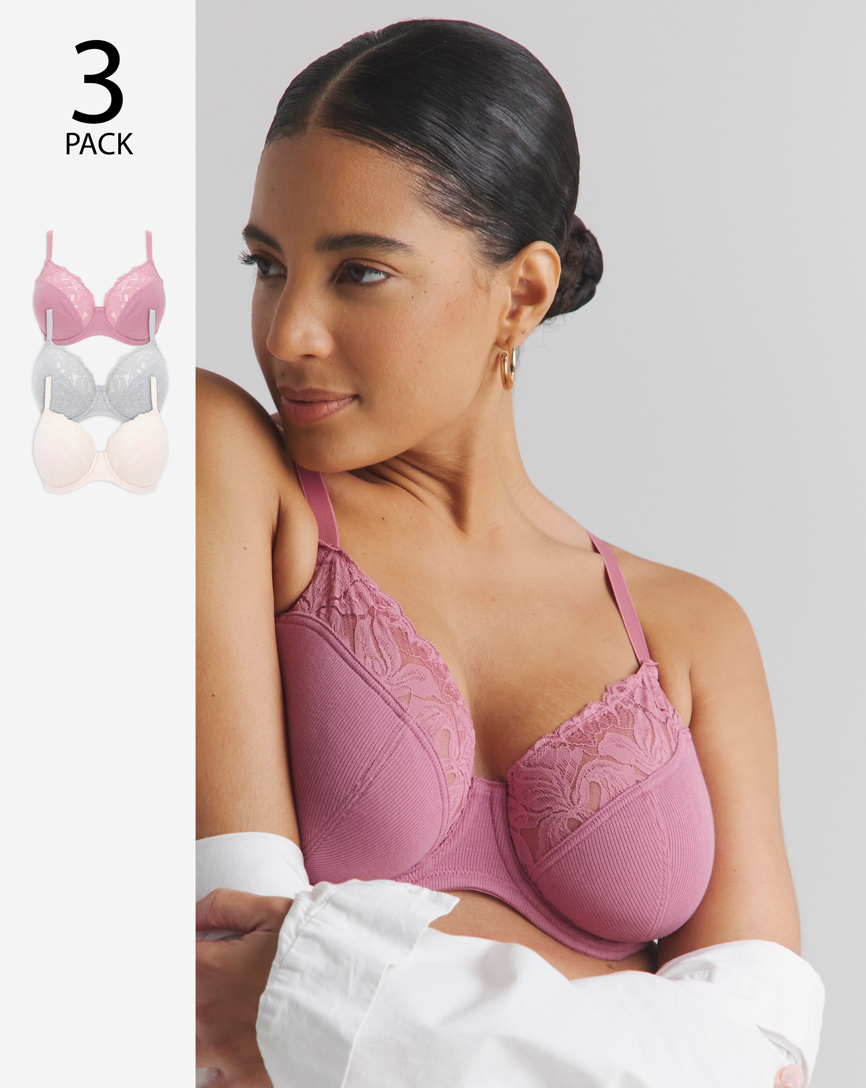3 Pack Lace Full Cup Bras