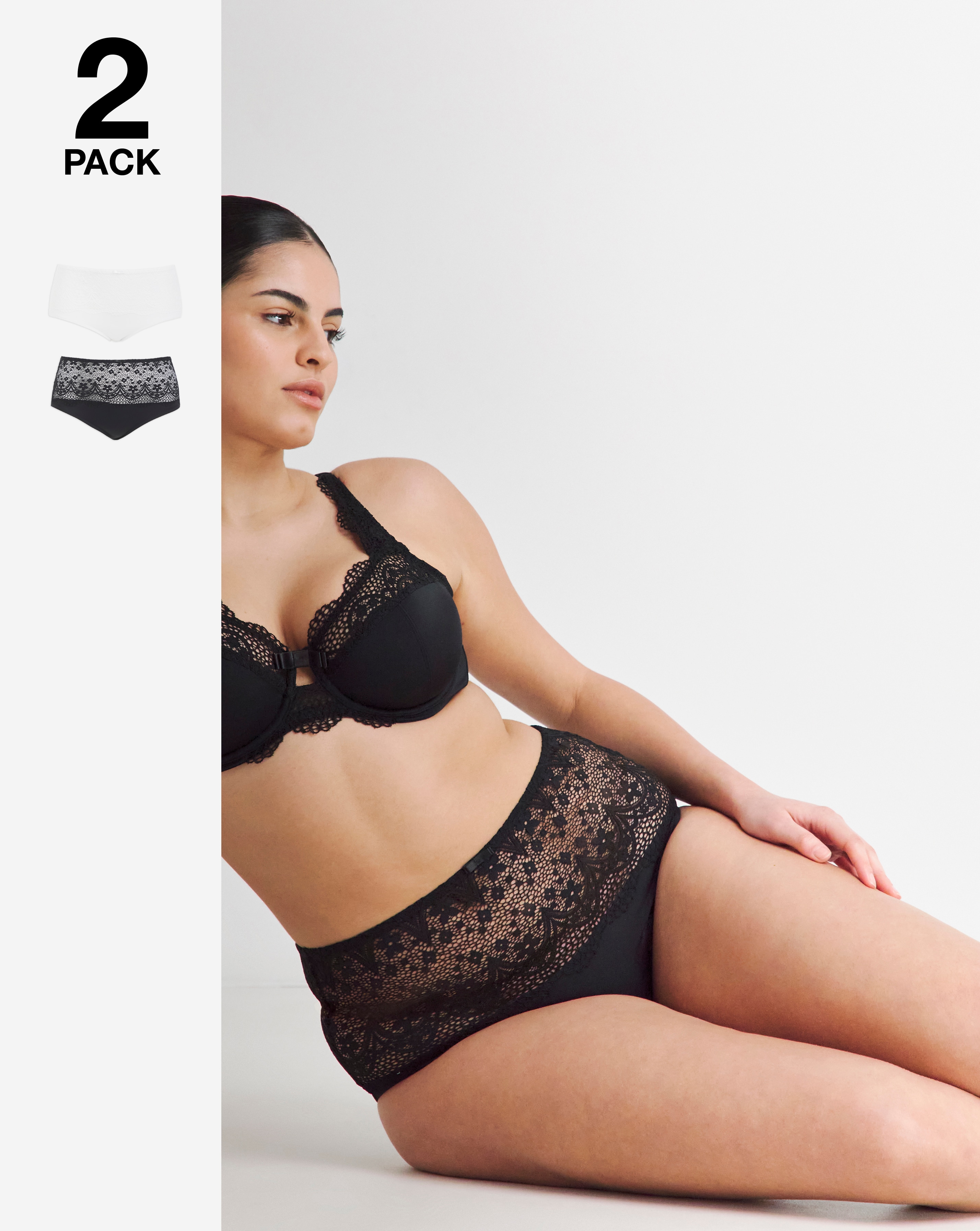 2 Pack Lottie Lace Full Briefs