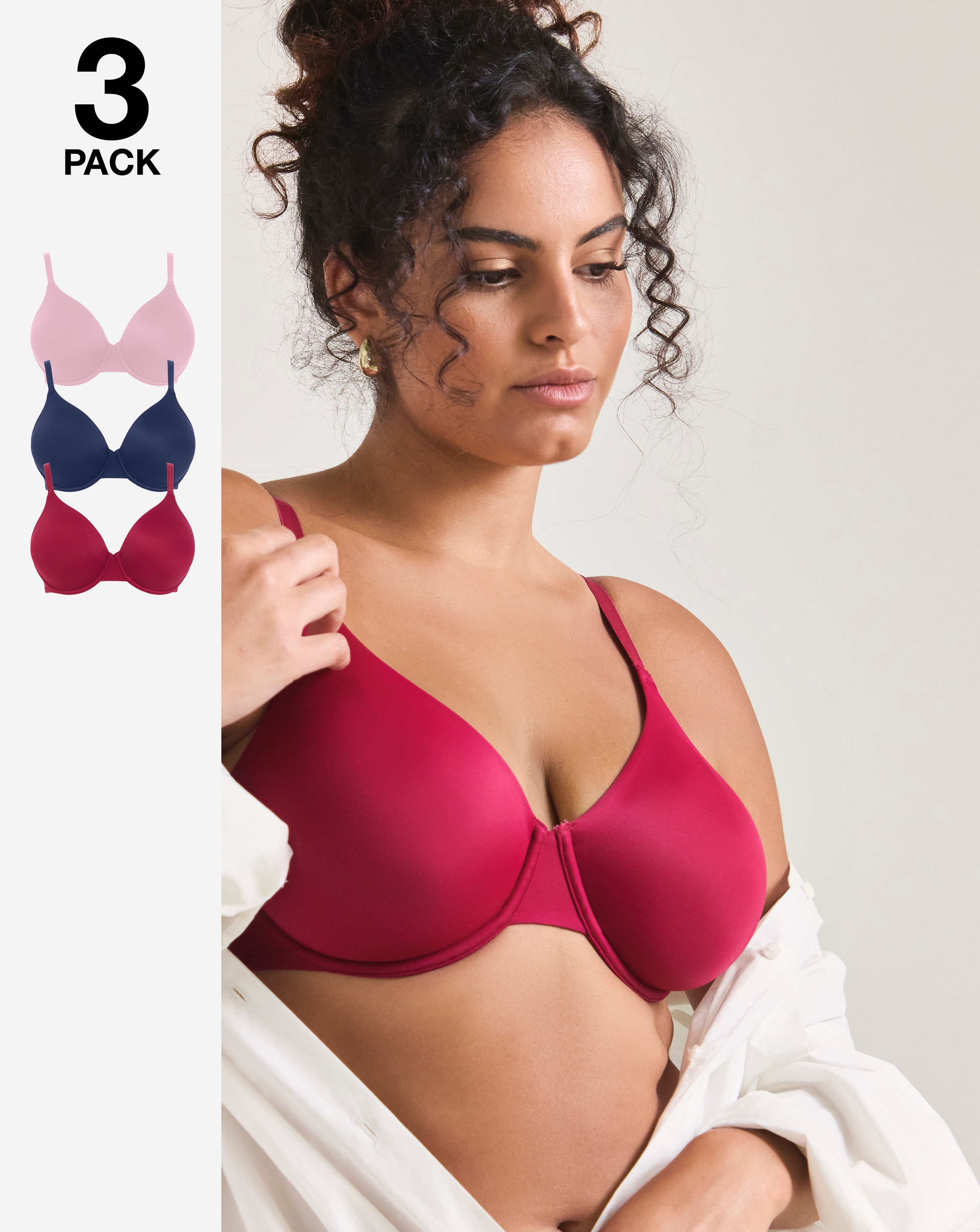 New In - 3 Pack Claire Micro Full Cup Wired Bras