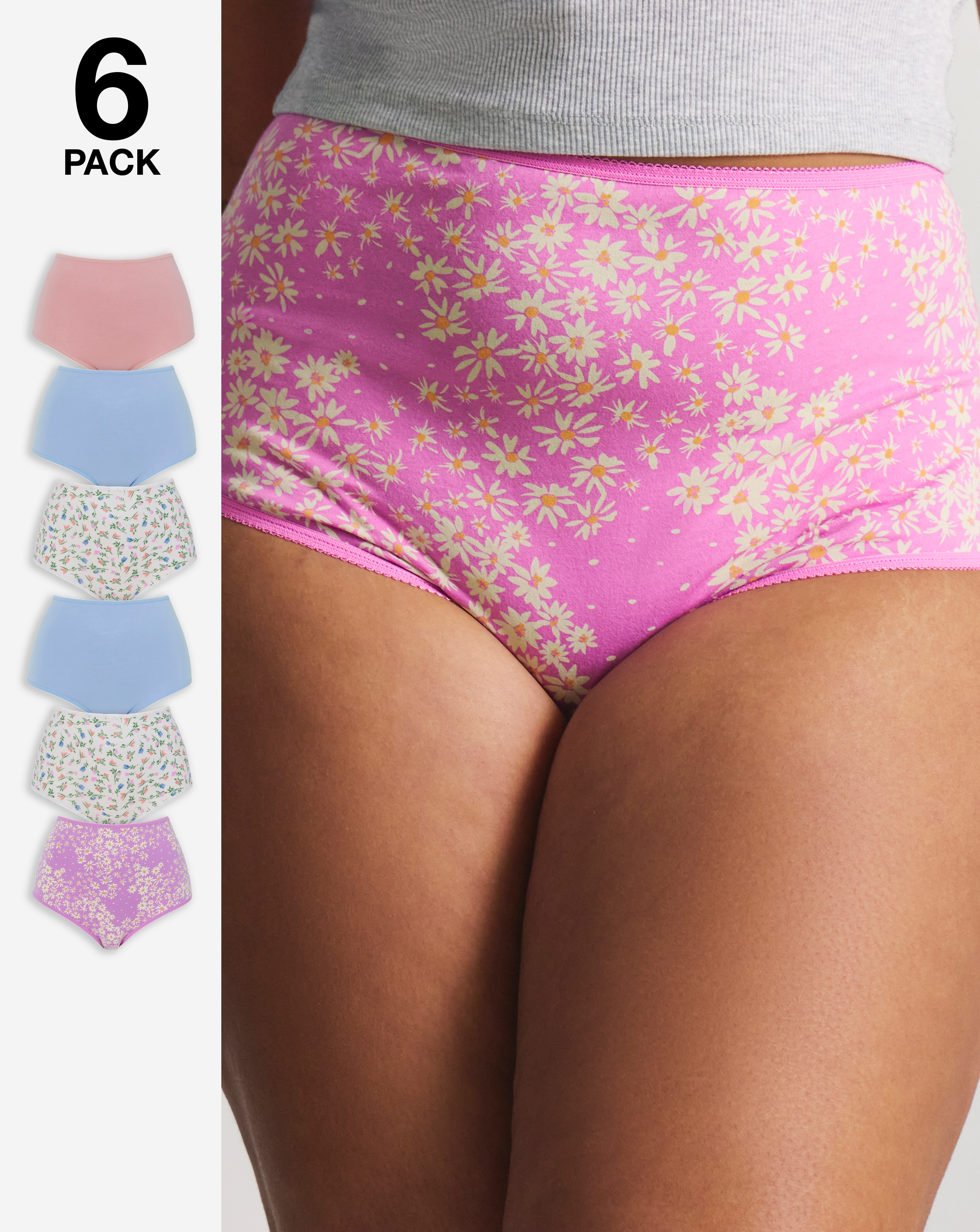 6 Pack Full Brief Knickers
