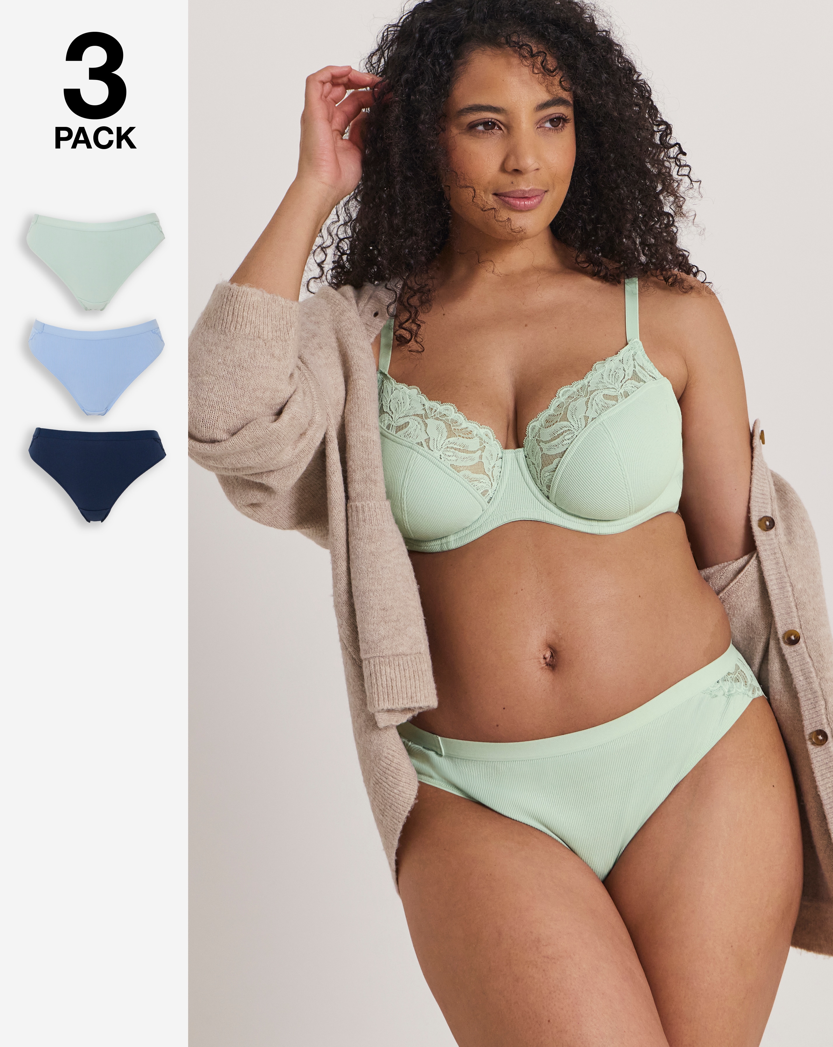 New In - 3 Pack Harper Midi Brazilian