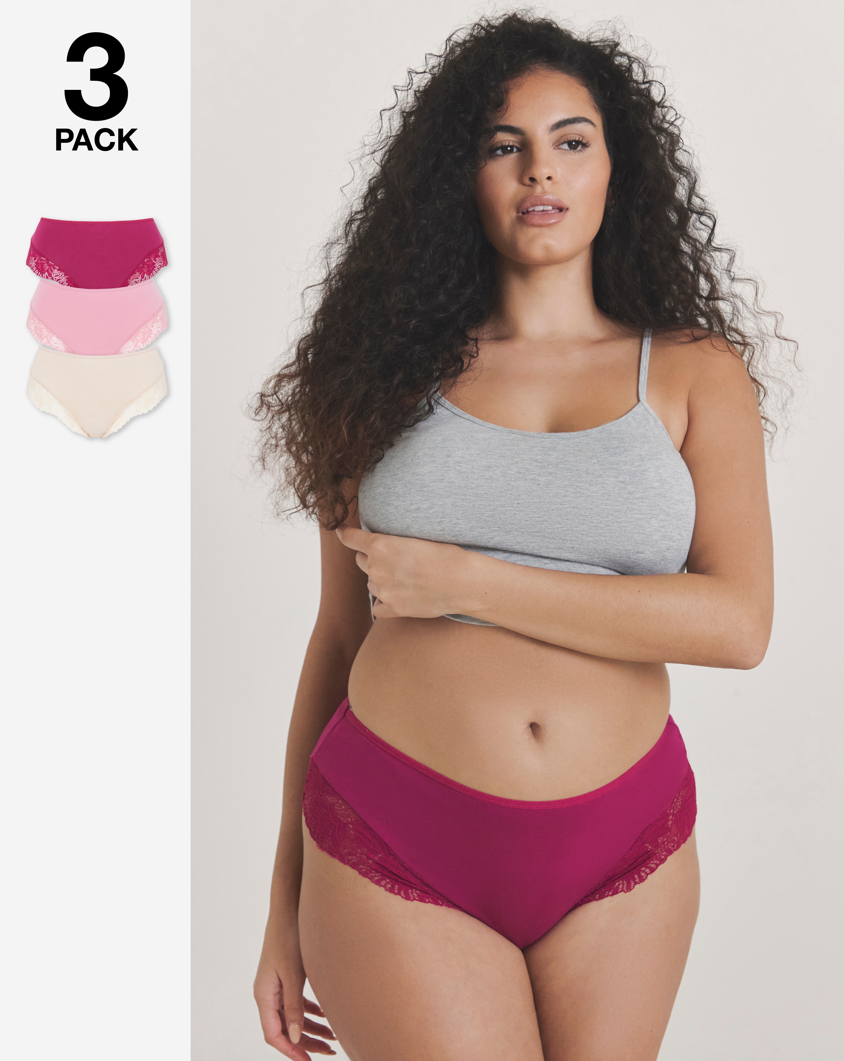 New In - 3 Pack Midi Brazilian Knickers