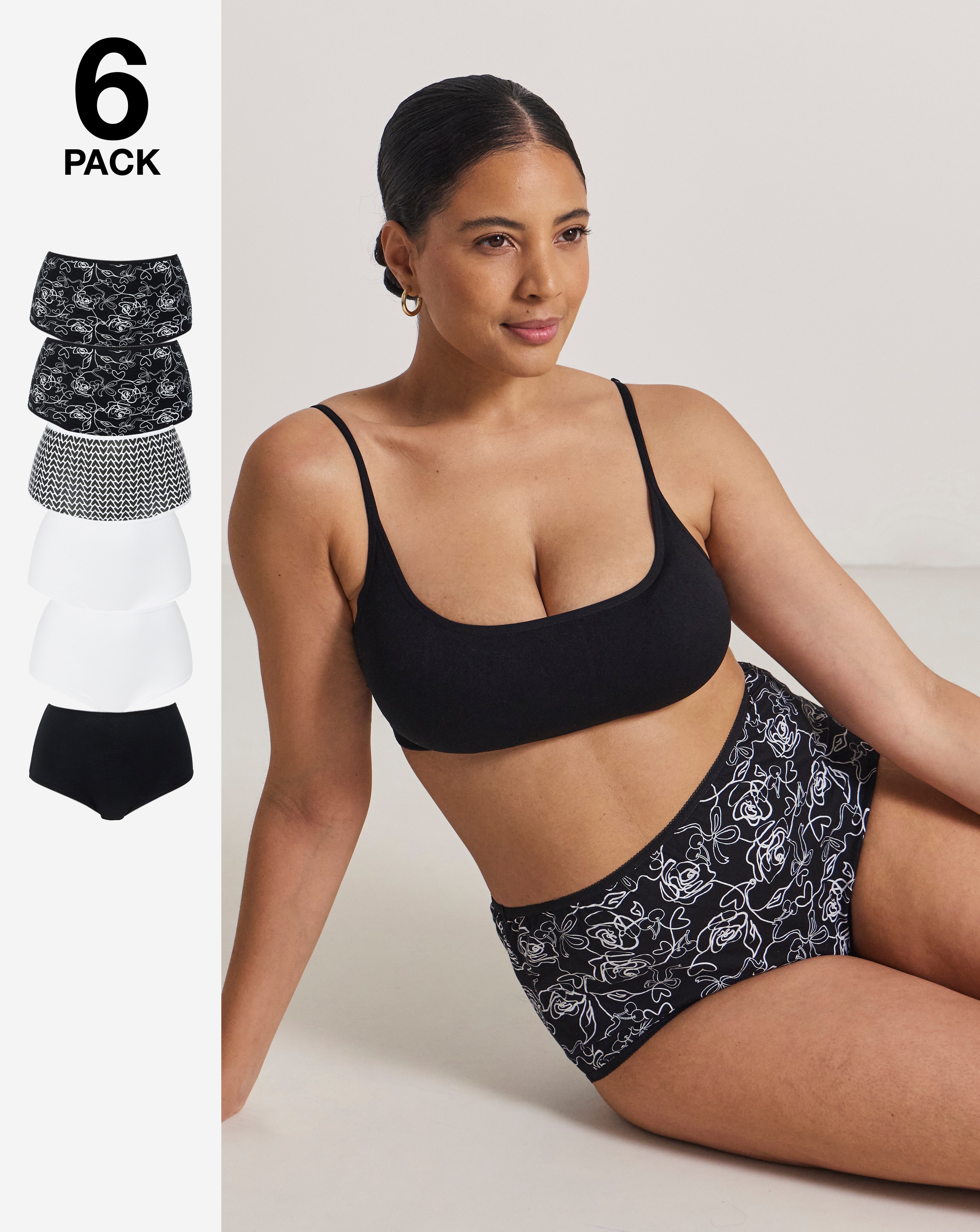 New In - 6 Pack Full Brief Knickers