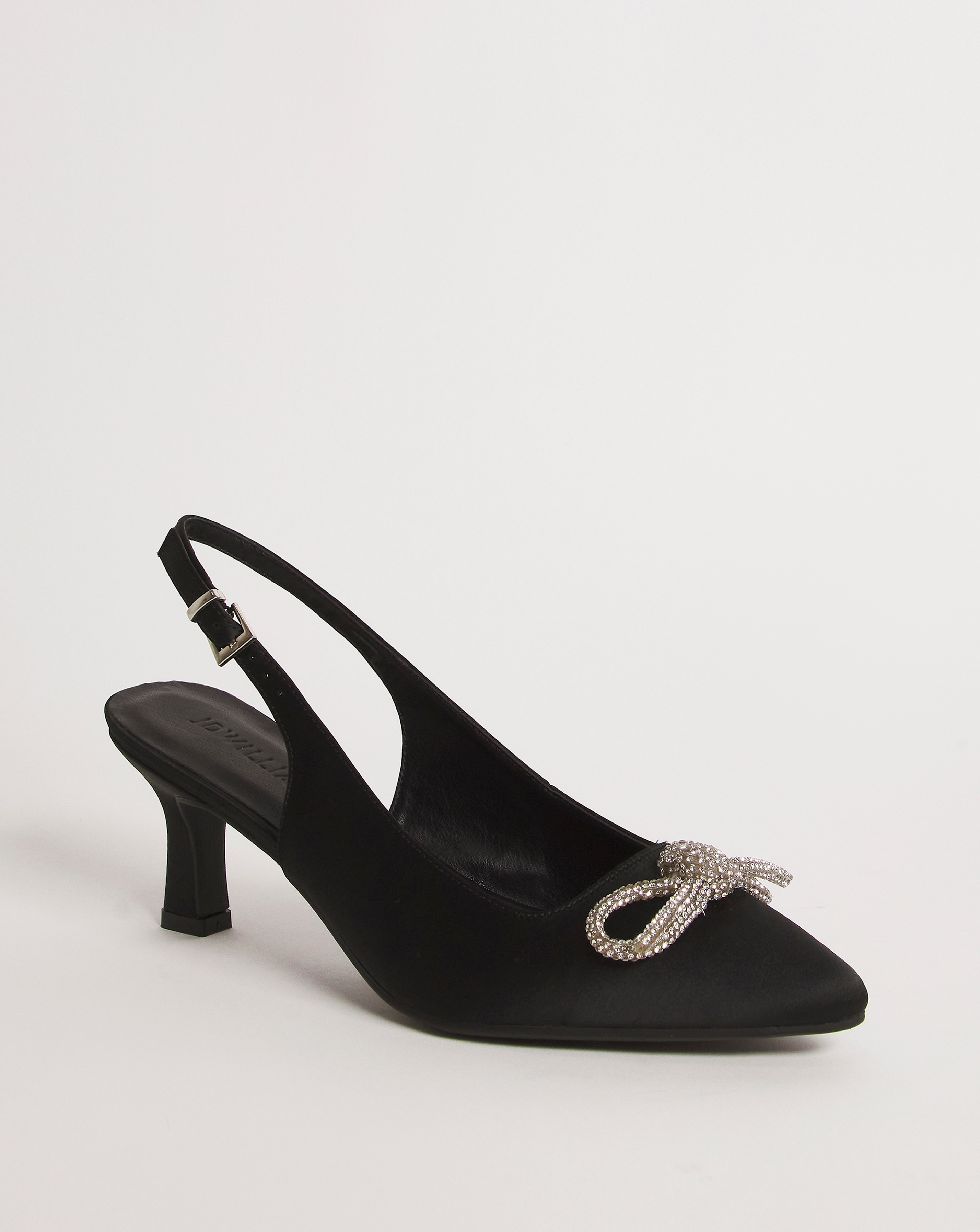 Satin Slingback with Bow Trim EEE Fit