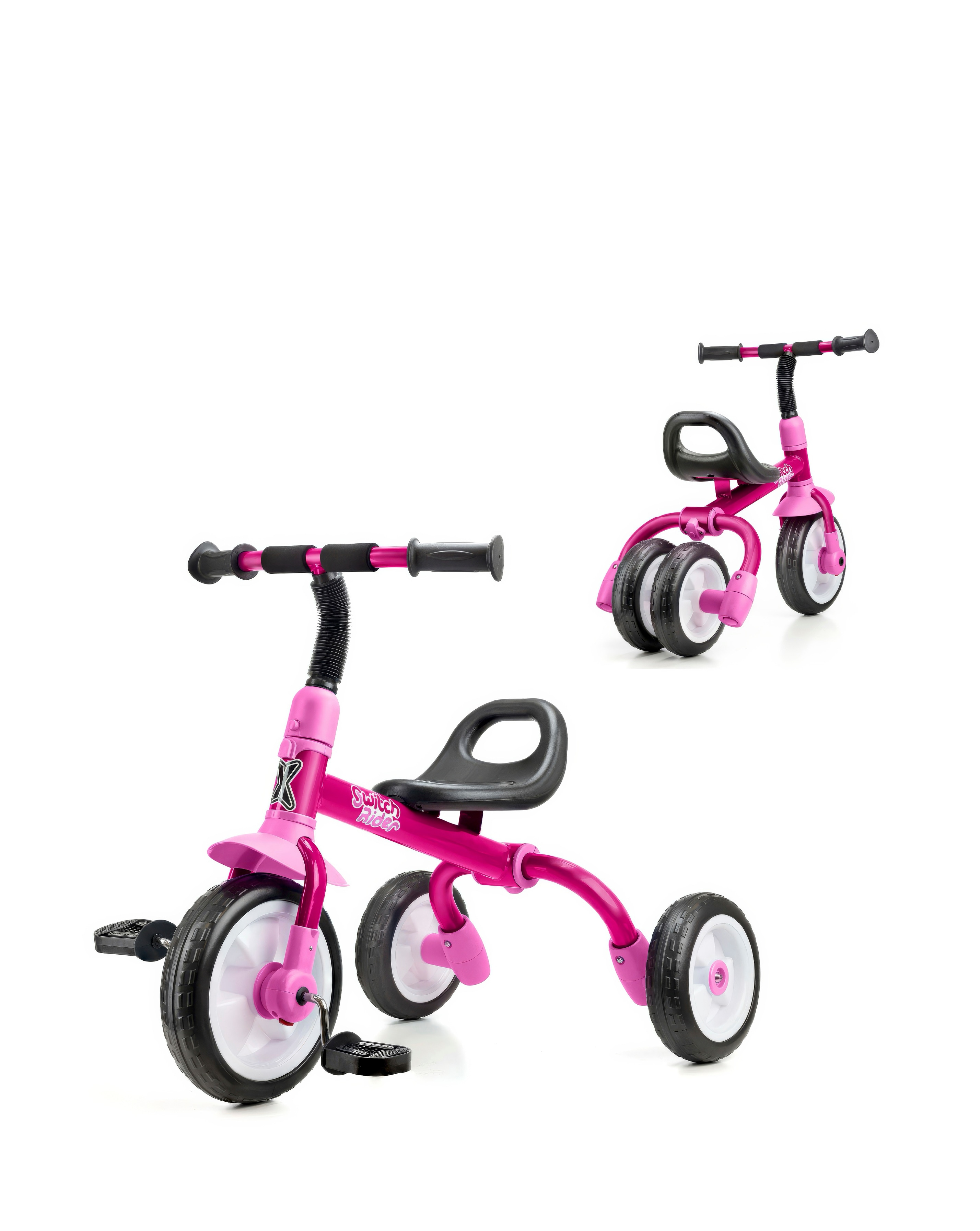 Xootz Folding Balance Bike Trike - Pink