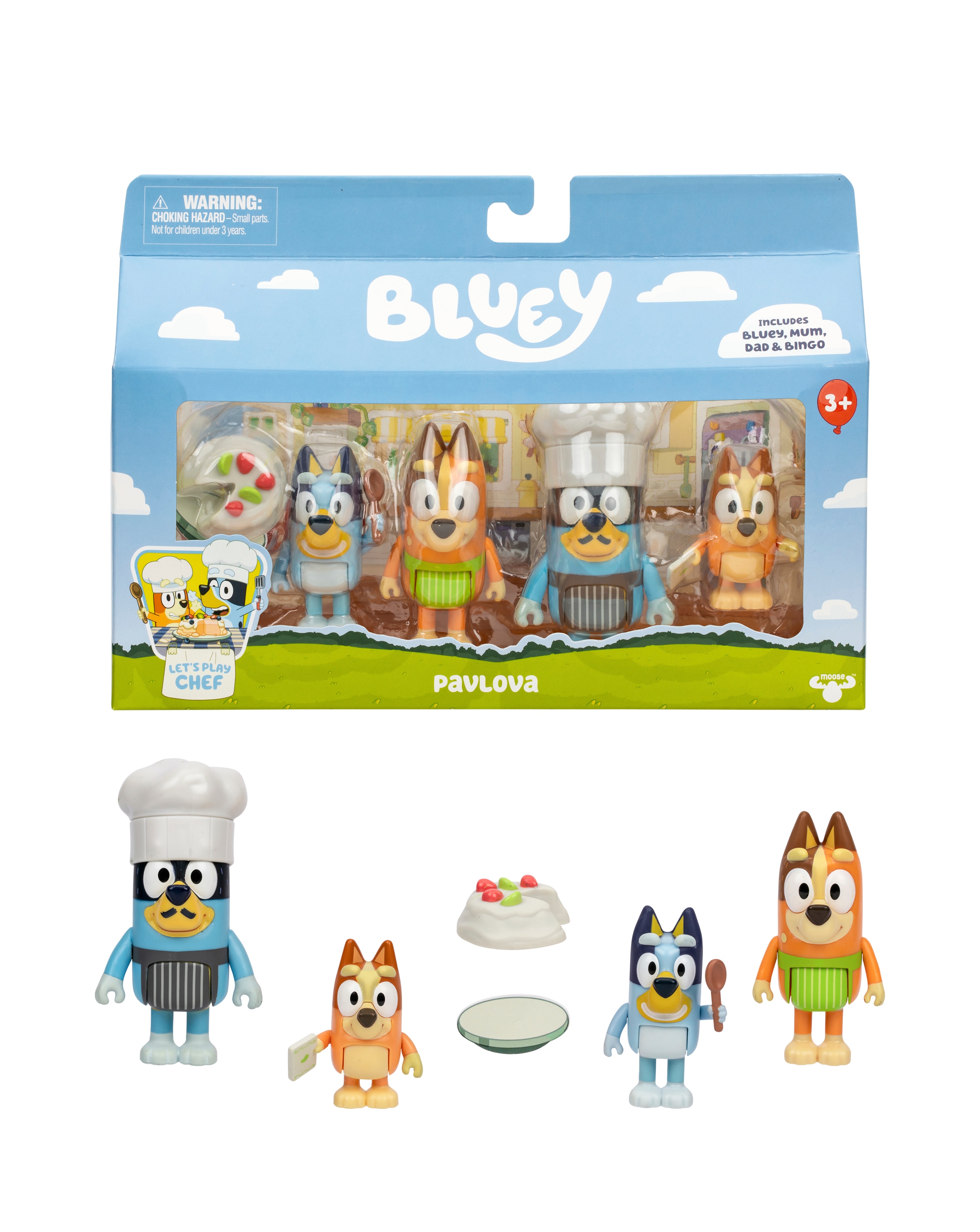 Bluey Lets Play Chef 4 Figure Pack