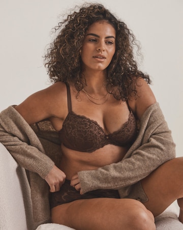 Ann Summers Sexy Lace Planet Plunge Bra Chocolate