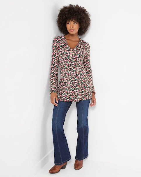 New In - Joe Browns Floral V Neck Tunic Top