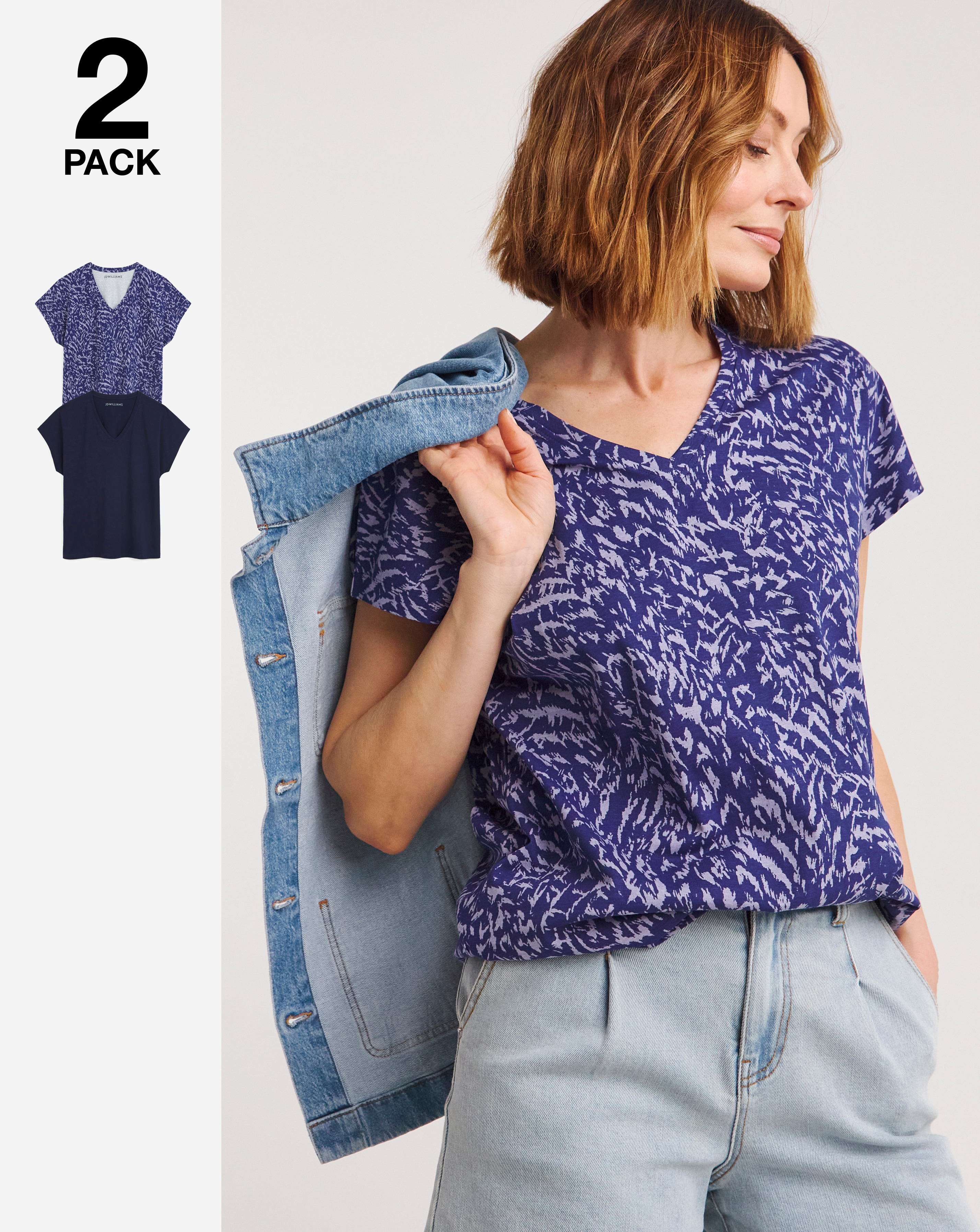 2 Pack V Neck Short Sleeve T-Shirt