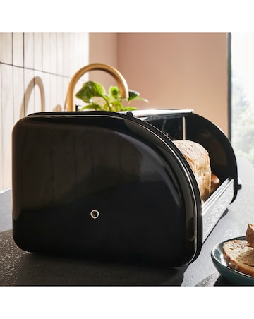 Morphy Richards Roll Front Bread Bin - Black