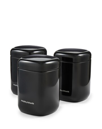 Morphy Richards Set of 3 Canisters - Black