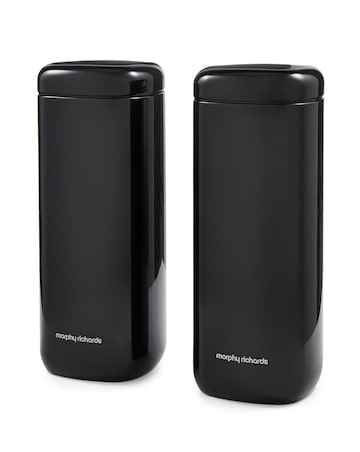 Morphy Richards Set of 2 Large Canisters - Black