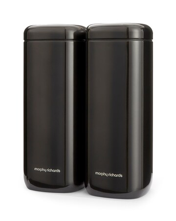 Morphy Richards Set of 2 Large Canisters - Black