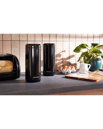 Morphy Richards Set of 2 Large Canisters - Black