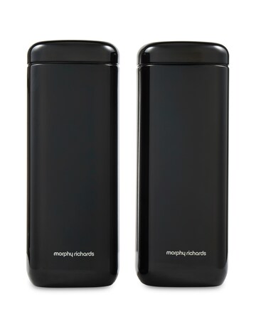 Morphy Richards Set of 2 Large Canisters - Black