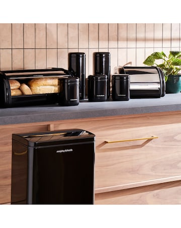 Morphy Richards Set of 2 Large Canisters - Black