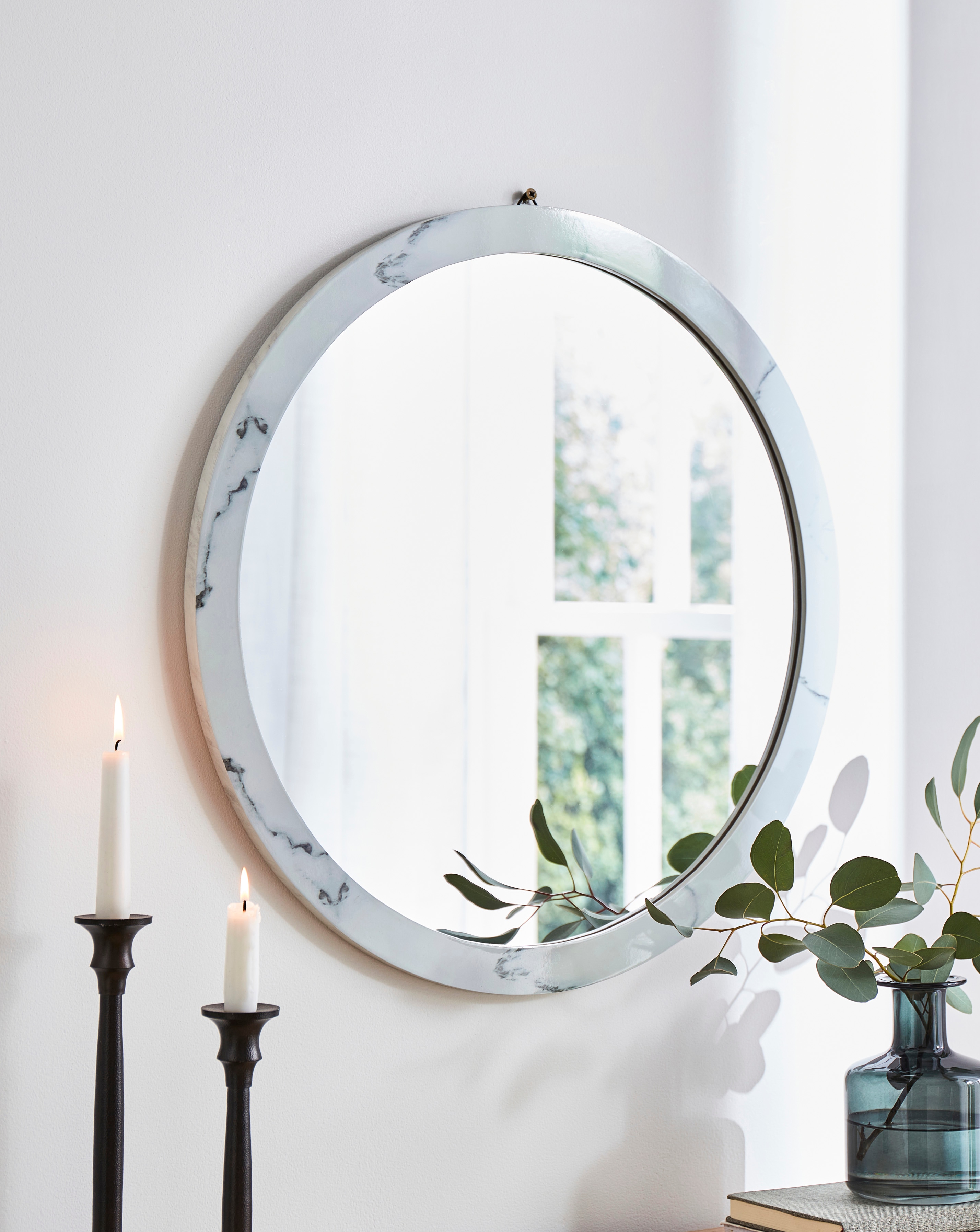 Marble Round Wall Mirror
