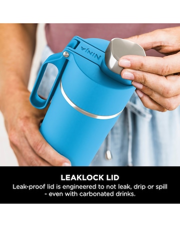 Ninja Thirsti Carbonated 700ml 24oz Bottle with Carbonation Lid in Tropical Blue