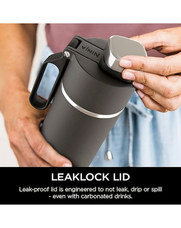 Ninja Thirsti Carbonated 700ml 24oz Bottle with Carbonation Lid in Black