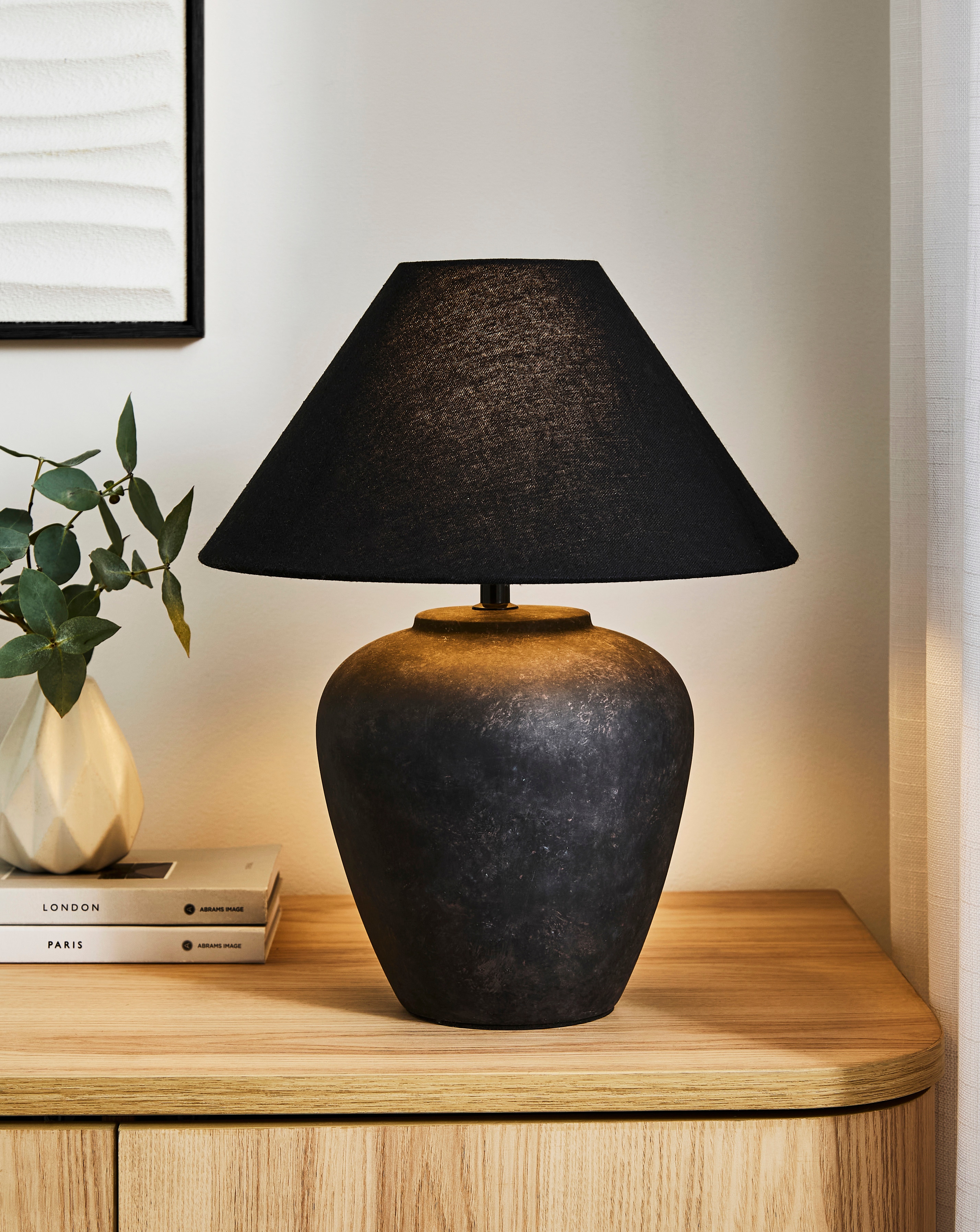 New In - Nolan Black Ceramic Urn Table Lamp