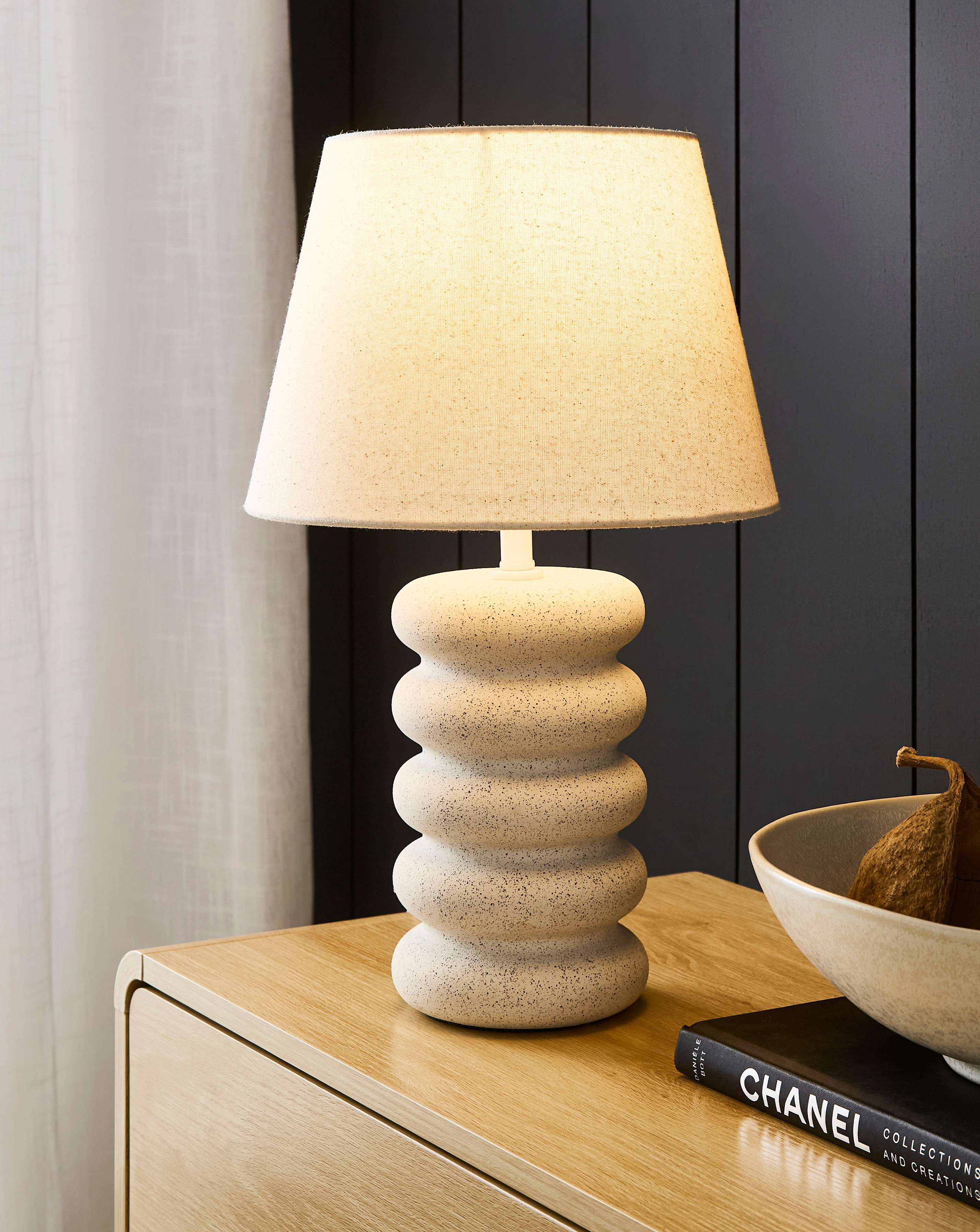 Hazel Curved Textured Ceramic Table Lamp
