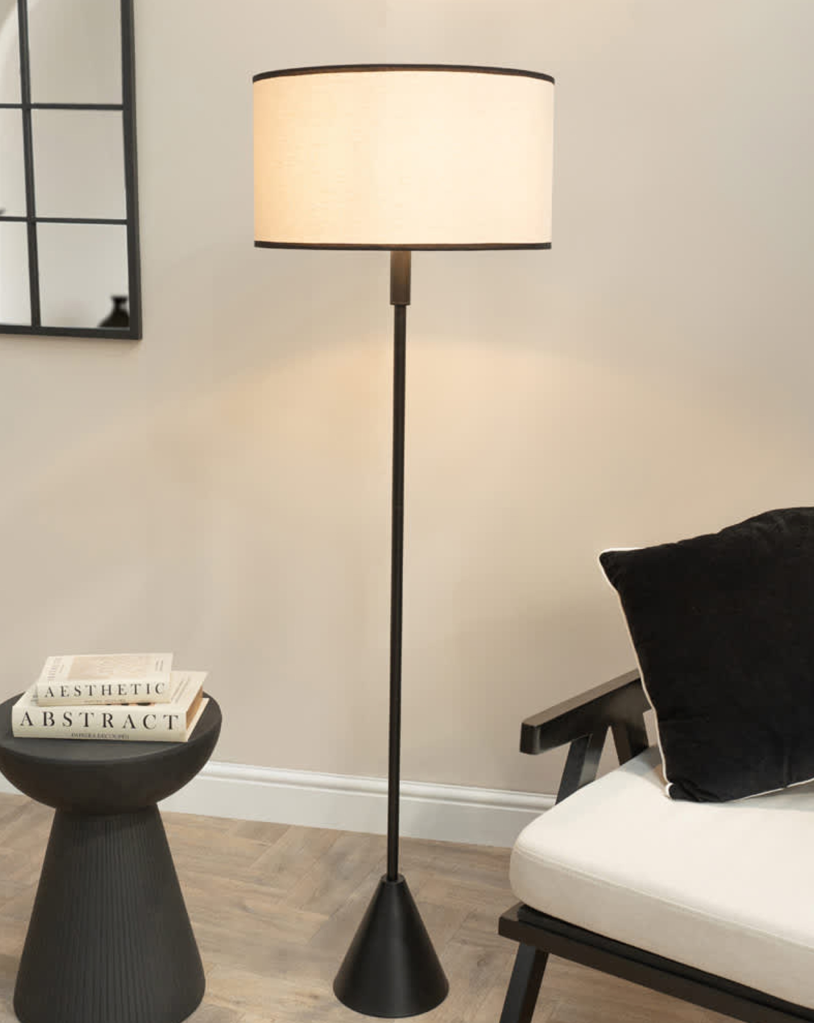 Mitch Black Triangle Floor Lamp
