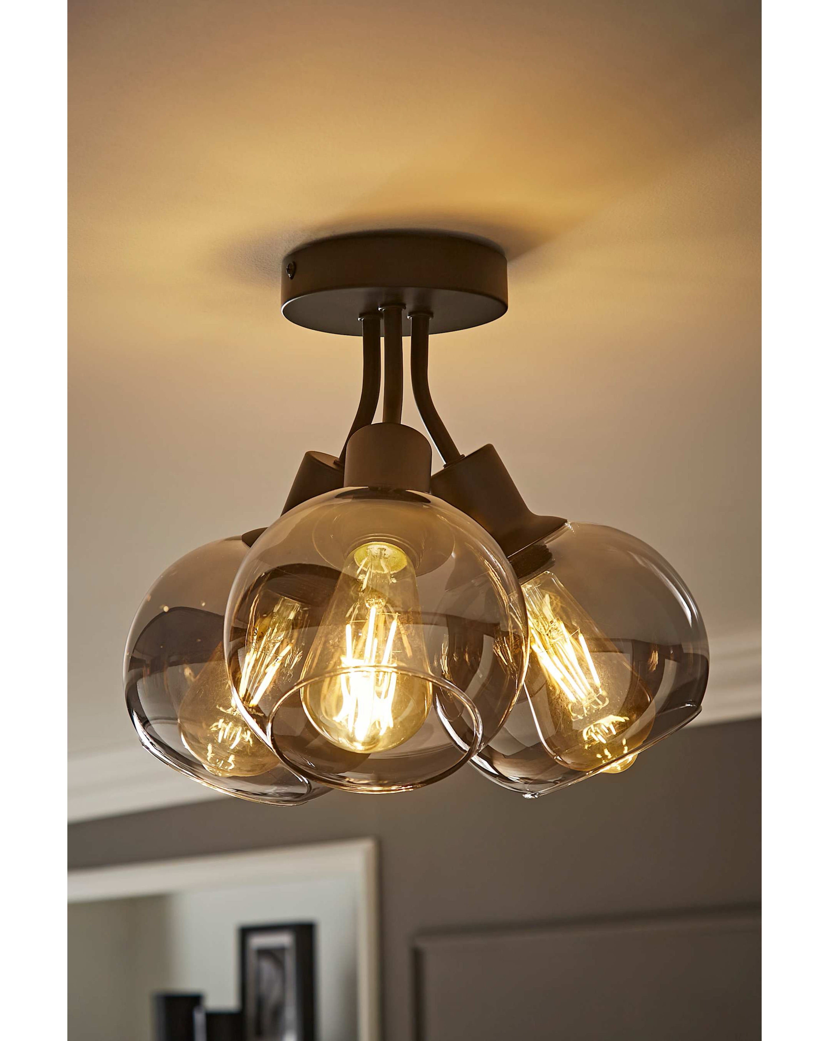 Bellamy Black Glass Bubble Ceiling Light
