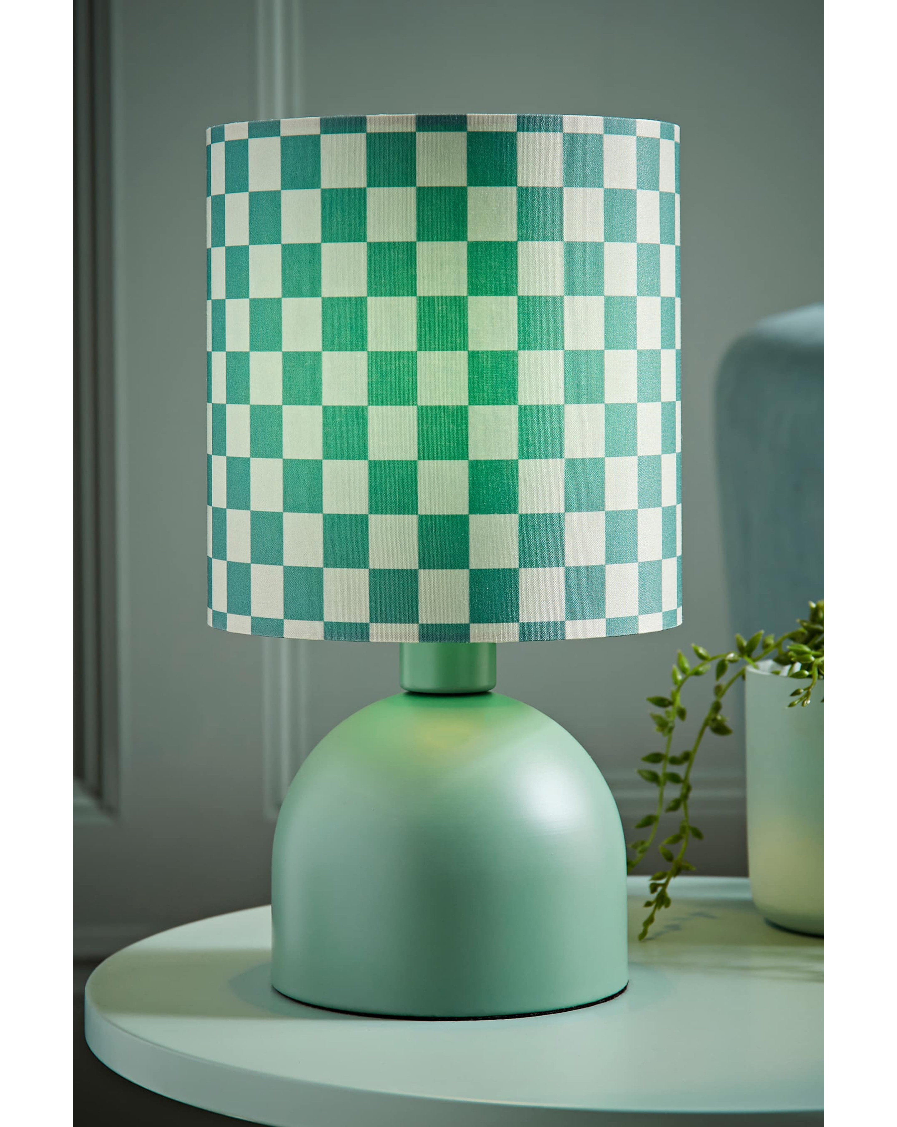 Miley Green Checker Table Lamp