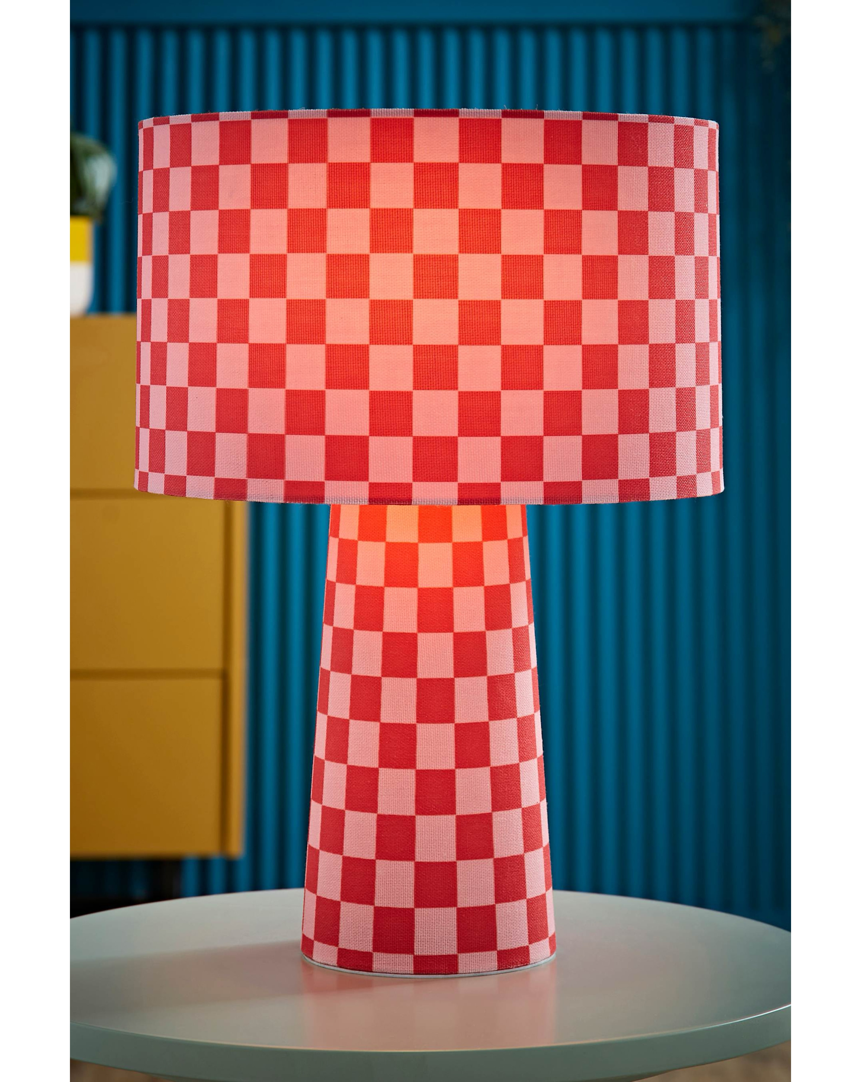 Pritchard Pink Checker Table Lamp