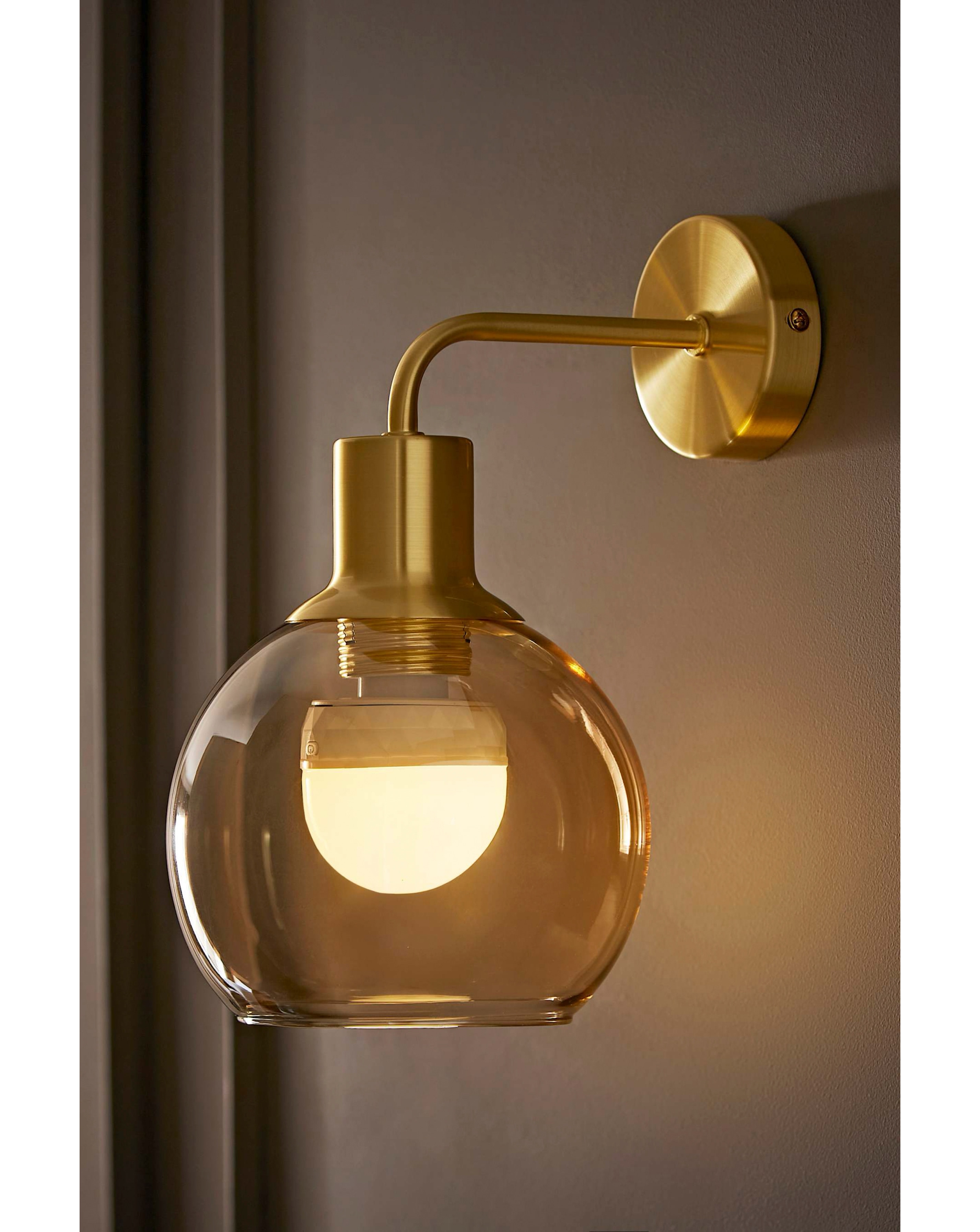 Bellamy Gold Amber Glass Wall Light