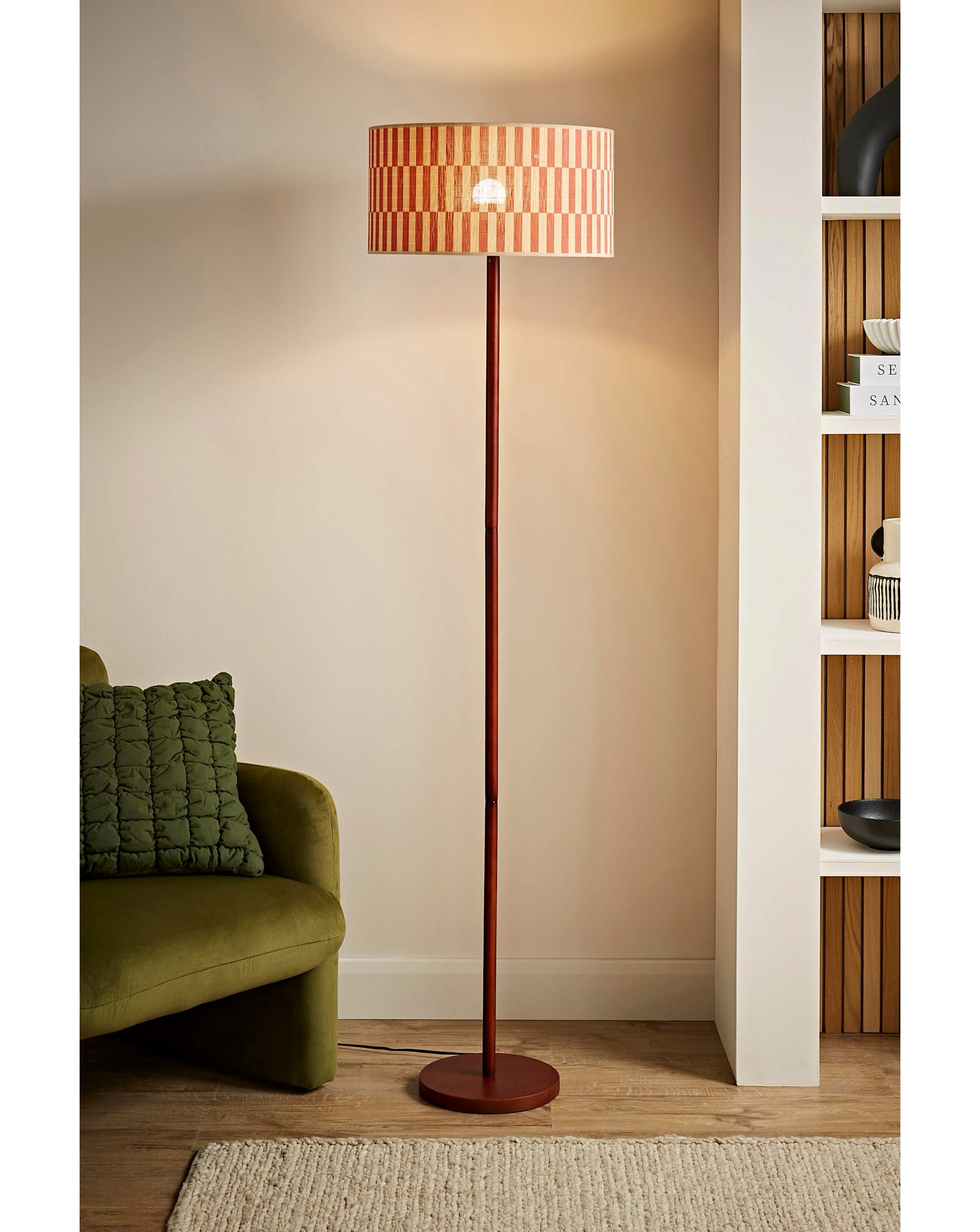 Heather Dark Wood Floor Lamp