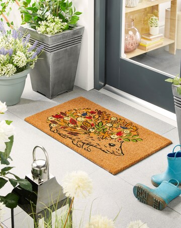 My Mat Floral Hedgehog Coir Doormat