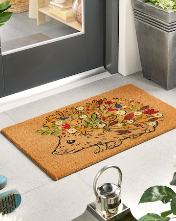 My Mat Floral Hedgehog Coir Doormat