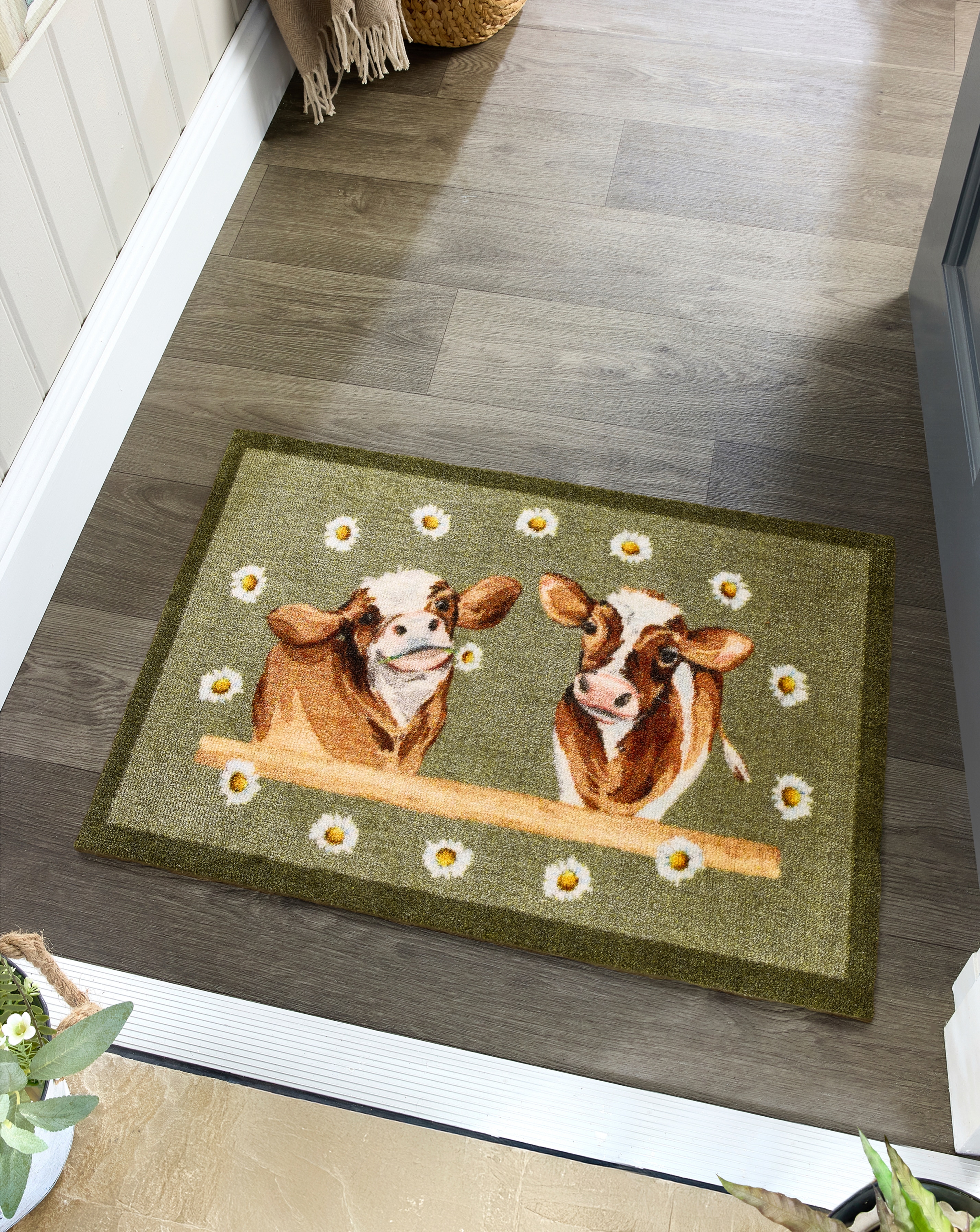 New In - My Mat Nylon Indoor Daisy Cows Doormat