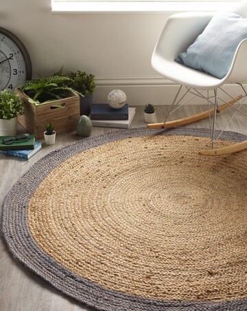 Jute Border Circle Rug