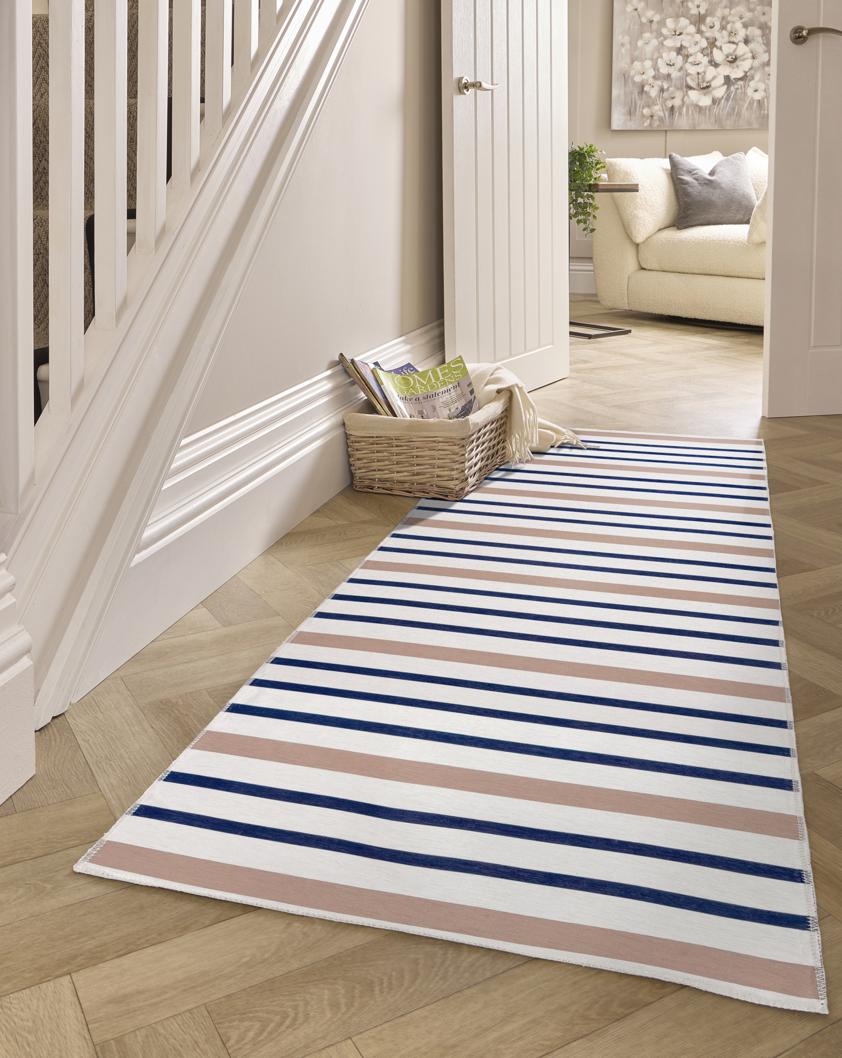 Coastal Stripe Washable Easy-Care Runner