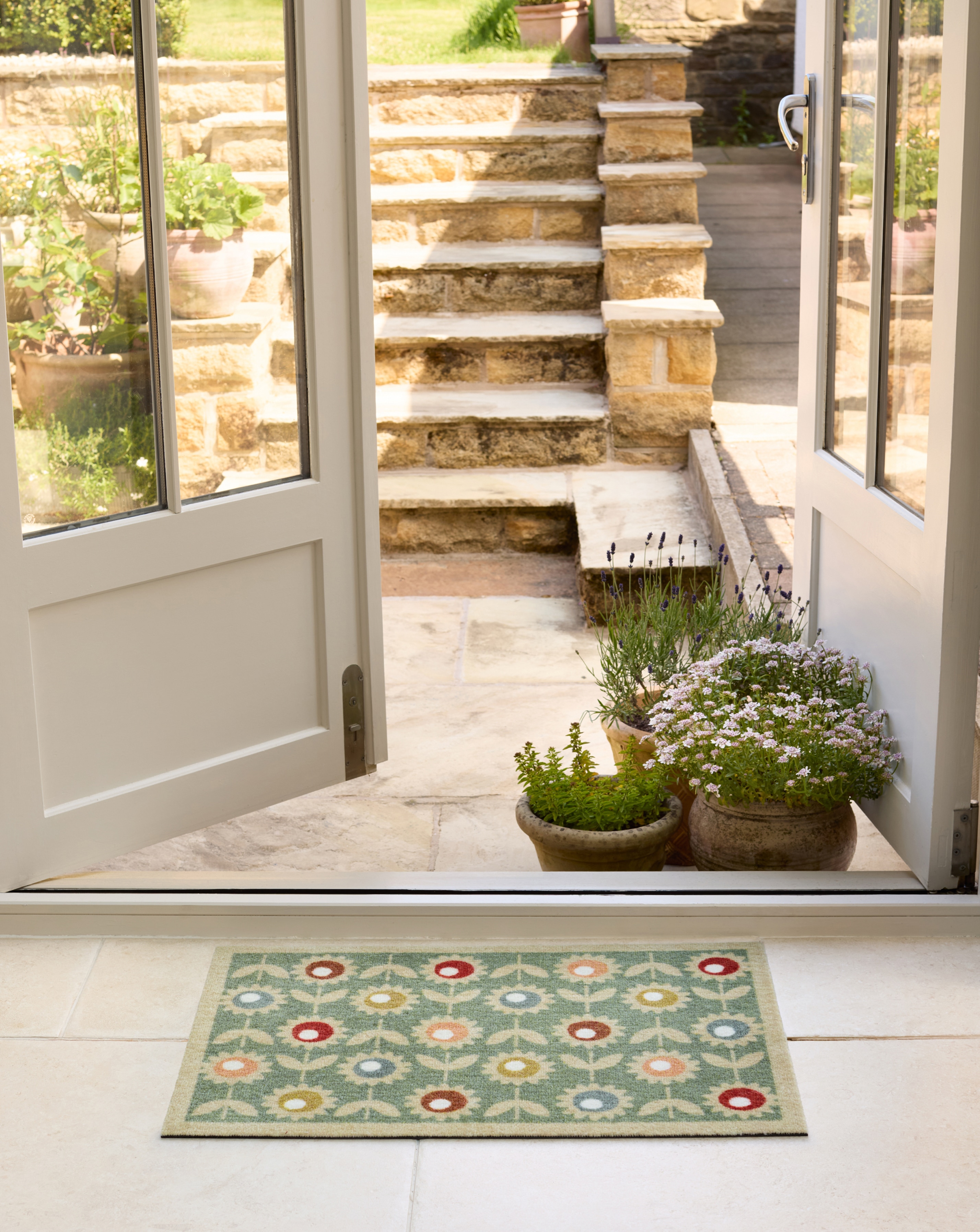 New In - My Mat Nylon Indoor Floral Sage Doormat