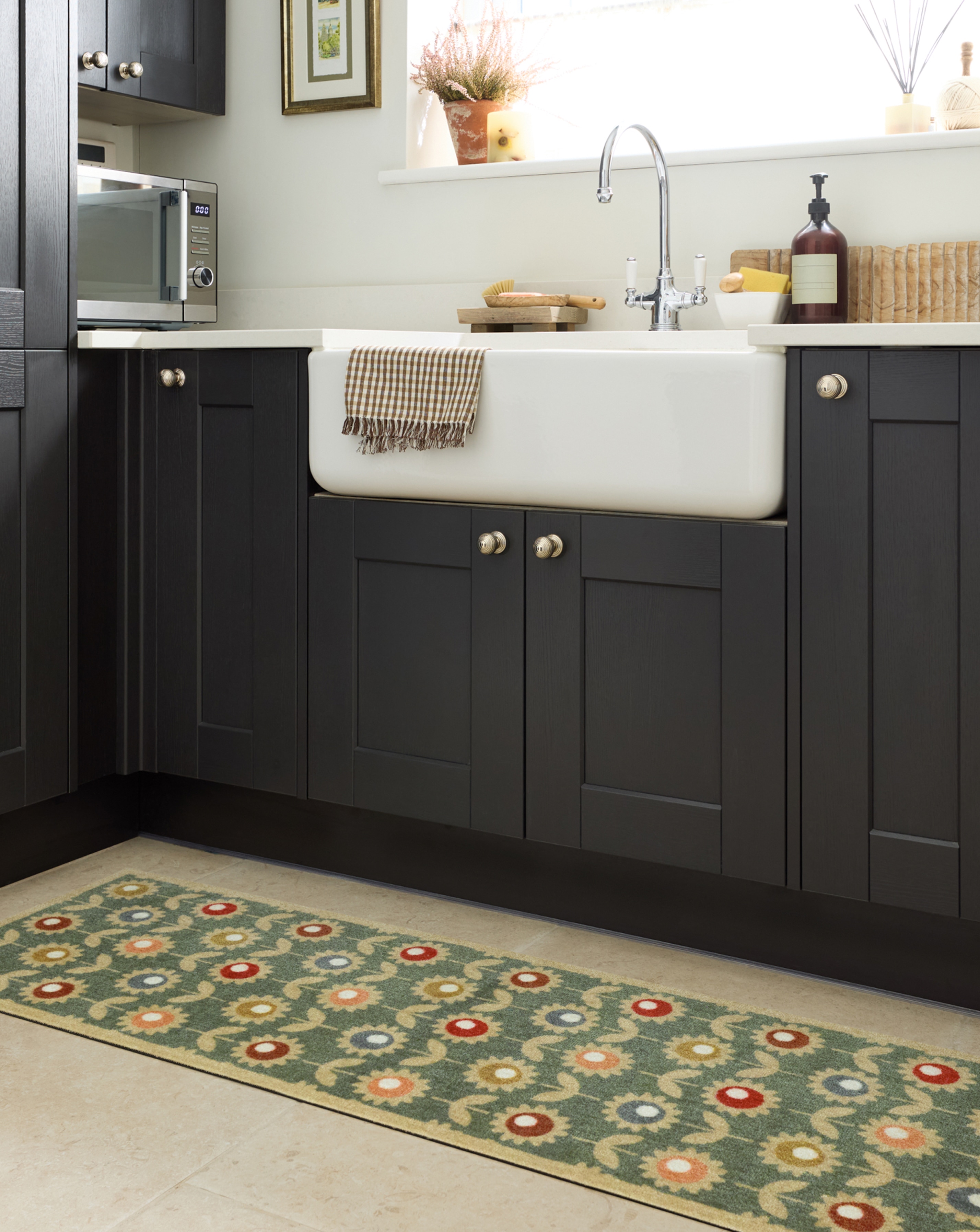 My Mat Nylon Indoor Floral Sage Runner