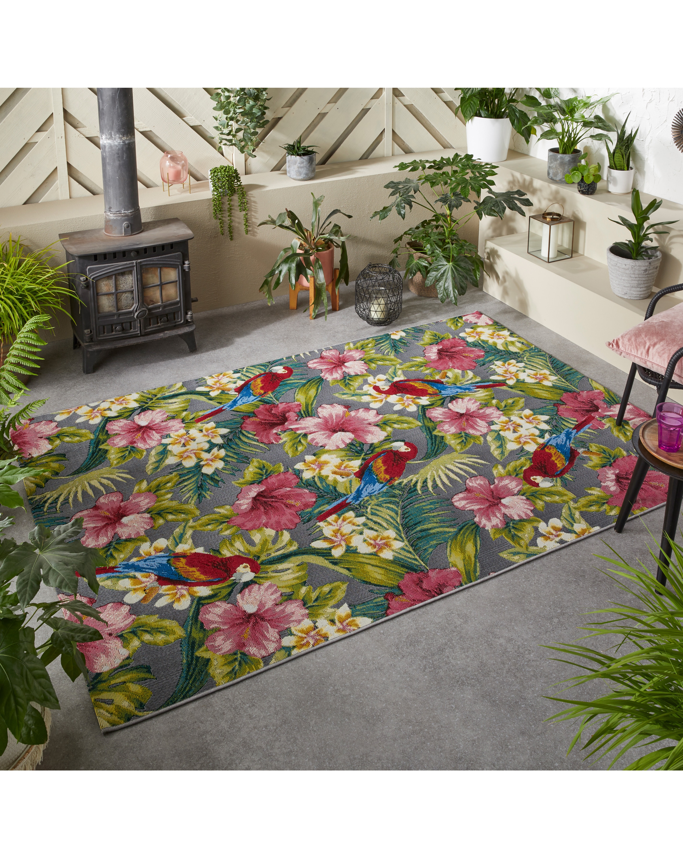 New In - Tropicana Parrots Indoor/Outdoor Rug