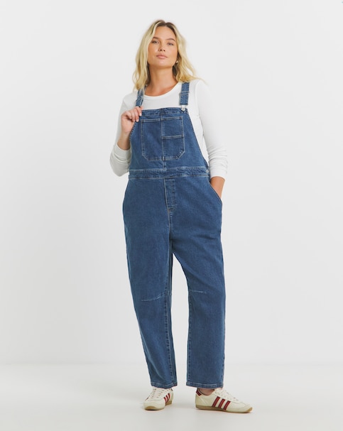 SBE Mid Wash Barrel Leg Dungaree