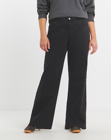 Black Cosy Feel Soft Stretch Wide Leg Jeans