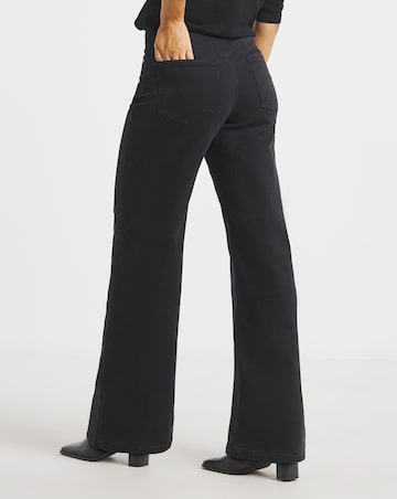 Black Cosy Feel Soft Stretch Wide Leg Jeans