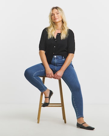Mid Wash Skinny Cosy Feel Soft Stretch Jeans