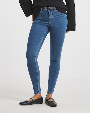 Mid Wash Skinny Cosy Feel Soft Stretch Jeans