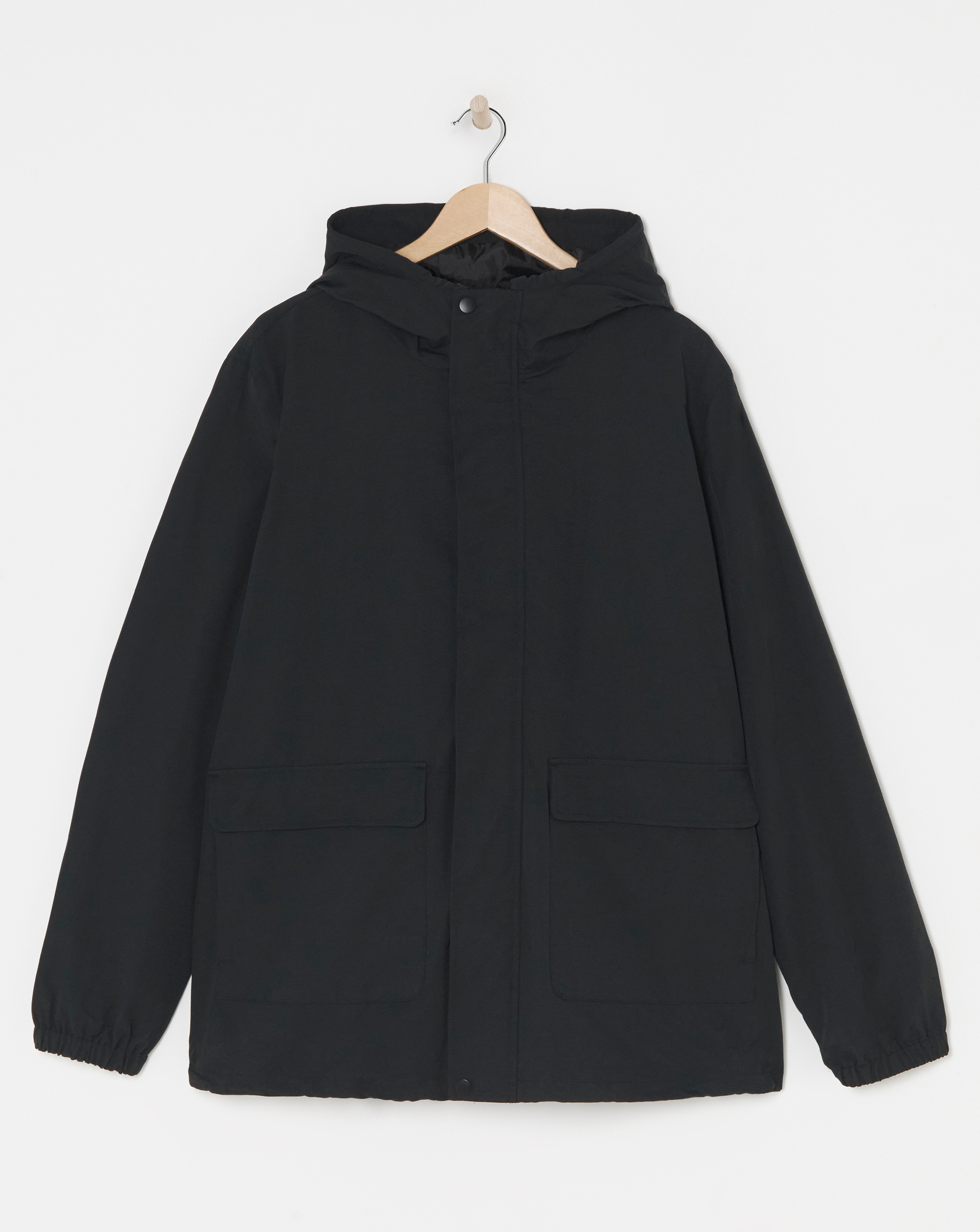 Hooded Black Lightweight Jacket